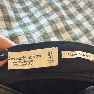 Abercrombie & Fitch Black Vegan Leather Trousers